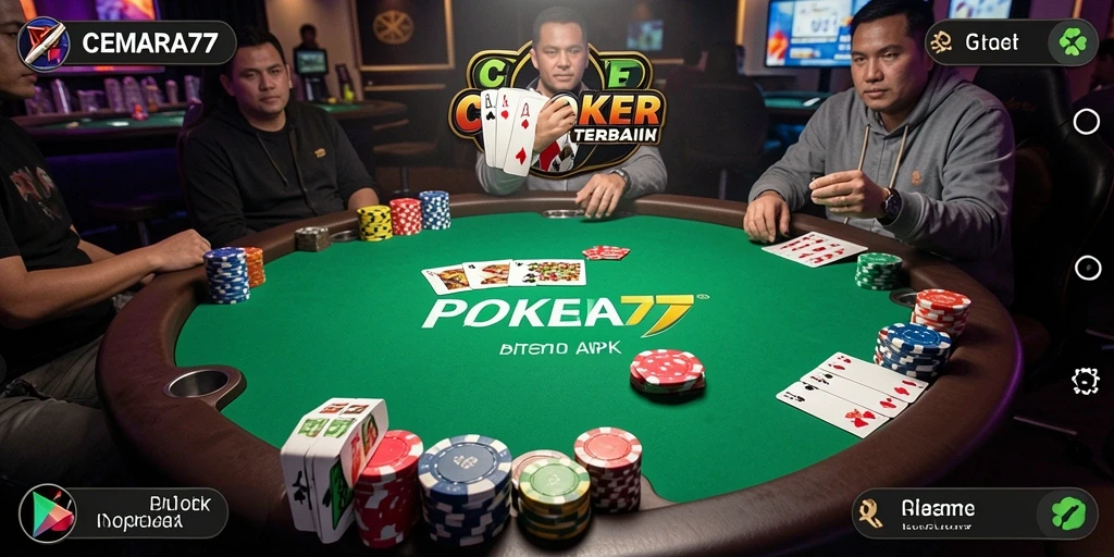 Tampilan utama CEMARA77 dengan aksi menarik permainan Poker.