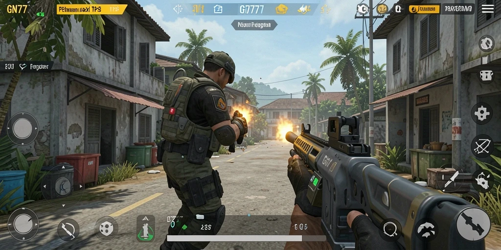 Screenshot gameplay GN777 yang menunjukkan aksi pertempuran yang seru.