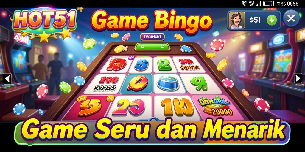 Screenshot HOT51 menampilkan gameplay Bingo yang seru dan interaktif.