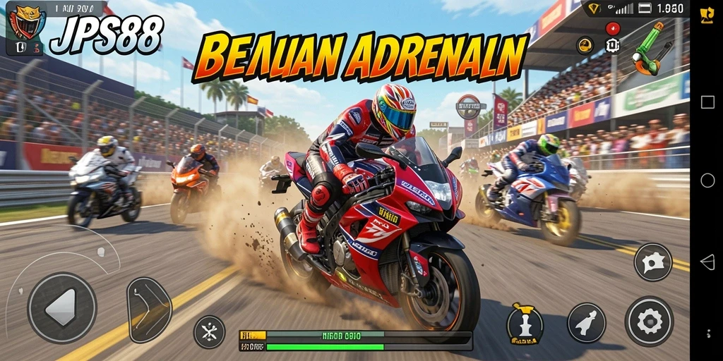 Gameplay seru di JPS88 dengan balapan motor yang mendebarkan.