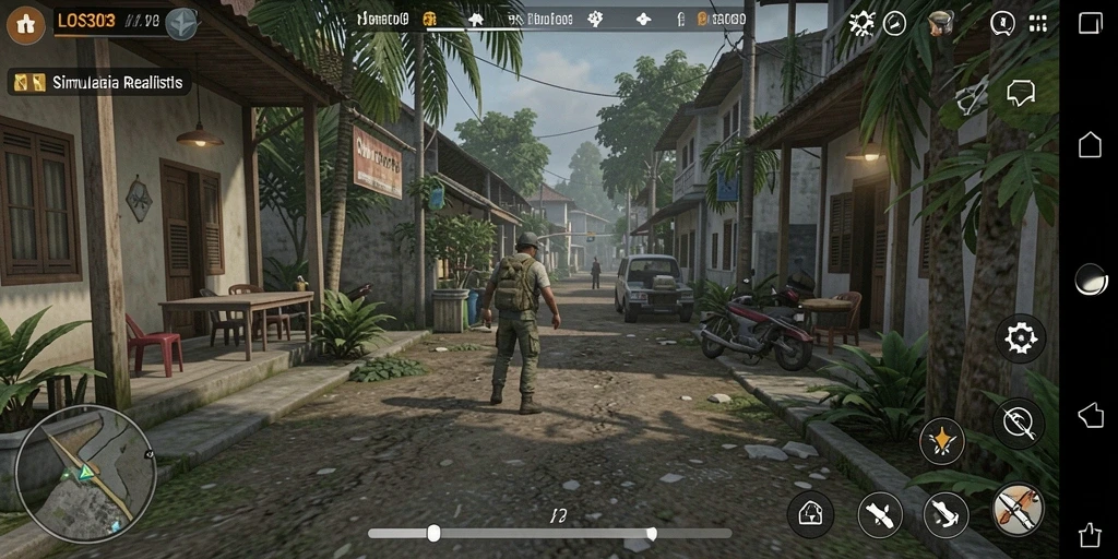 Tangkapan layar utama dari gameplay <strong>LOS303</strong> yang menunjukkan simulasi interaktif.