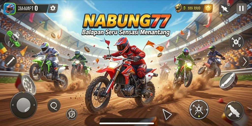 Tampilan gameplay seru balapan cepat dan mendebarkan di NABUNG77.