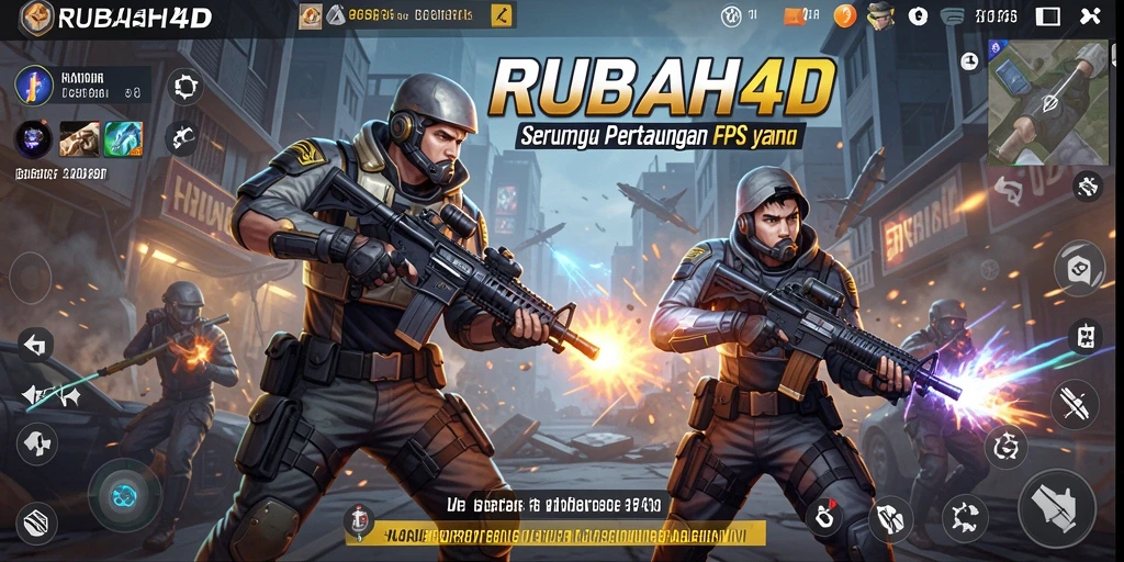Screenshot gameplay RUBAH4D menampilkan aksi tembak-menembak yang intens.