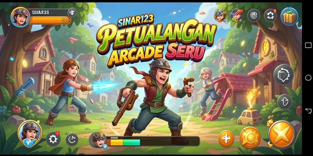 Tampilan gameplay menarik dalam SINAR123 yang memperlihatkan aksi arcade.
